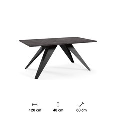 Stolik kawowy 120x60x48 cm Venetia black pietra grigria do salonu - Miniaturka zdjęcia nr 3