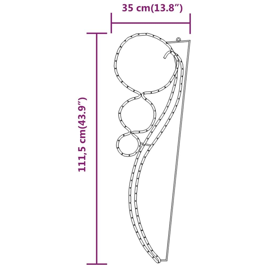 Lampki 111,5 cm w kształcie obręczy 12 szt. ciepła biel nr. 6