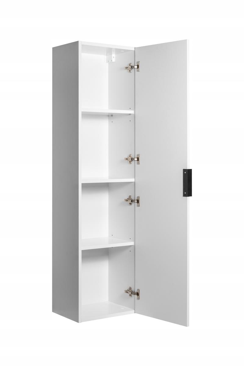 Słupek łazienkowy 136 cm regał biały wiszący ryflowany front mdf półki flow nr. 4