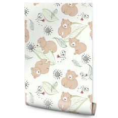 Tapeta Dziecięca MISIE Ptaszki Zwierzątka Rośliny 53x1000  - Miniaturka zdjęcia nr 1