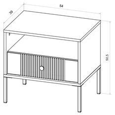 Szafka nocna Iseo 54 cm do sypialni kaszmir Czarne - Miniaturka zdjęcia nr 5