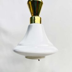 Lampa wisząca, Kamenický Šenov Czechosłowacja, lata 50. - Miniaturka zdjęcia nr 4