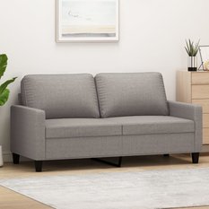 Sofa 158x77x80 cm 2-osobowa wygodna tapicerowana tkaniną taupe do salonu - Miniaturka zdjęcia nr 2