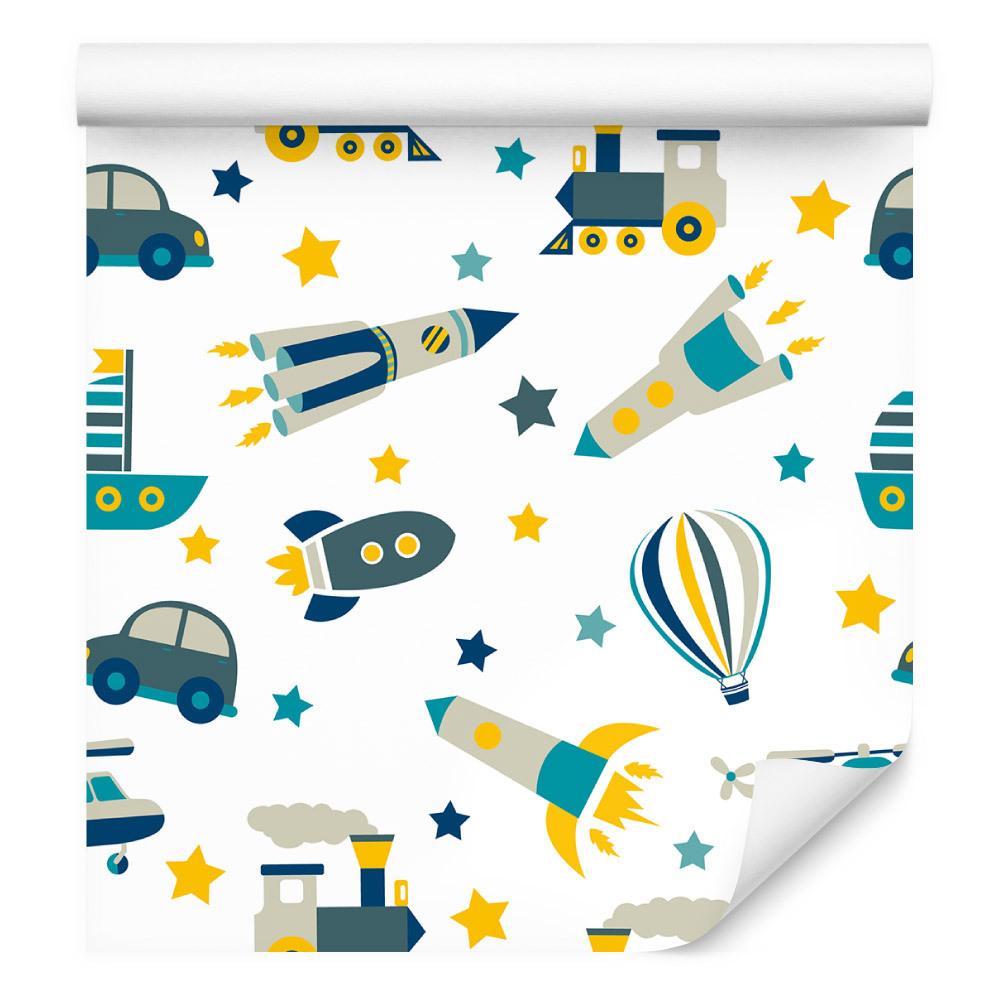 Tapeta do pokoju dziecka helikoptery, auta, balony  nr. 3