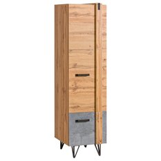 Szafa 45,1x55,3x187,1 cm Lofter dwudrzwiowa dąb wotan beton do sypialni i pokoju - Miniaturka zdjęcia nr 1