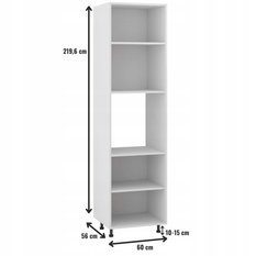 Korpus szafka kuchenna dolna 60x203x56 cm słupek pod piekarnik z akcesoriami biały do kuchni - Miniaturka zdjęcia nr 2