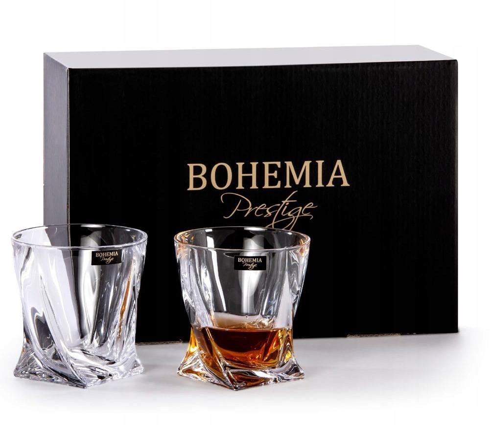 Szklanka Bohemia Quadro 8 cm zestaw do whisky kryształowe