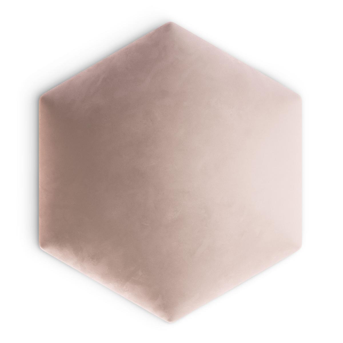 Panele tapicerowane 26x30 hexagon magic velvet pudrowy róż nr. 2