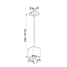 Lampa wisząca QUAD 1 biały 110x10x10cm nowoczesna G10 do salonu - Miniaturka zdjęcia nr 5