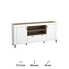 Komoda 177,2x40x83,6 cm z szafkami i szufladami biały  do salonu i przedpokoju - Miniaturka zdjęcia nr 4