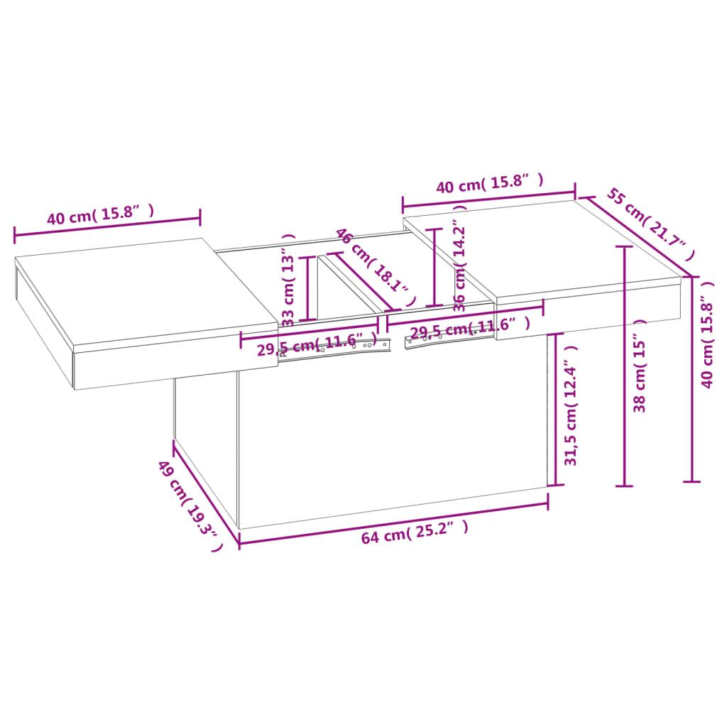 Stolik kawowy 80x55x40 cm szarość betonu elegancki do salonu nr. 12