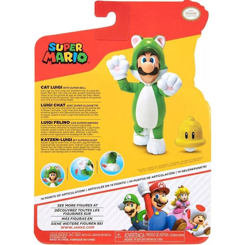 ORYGINALNA RUCHOMA FIGURKA CAT LUIGI + SUPER BELL SUPER MARIO JAKKS PACIFIC  nr. 6