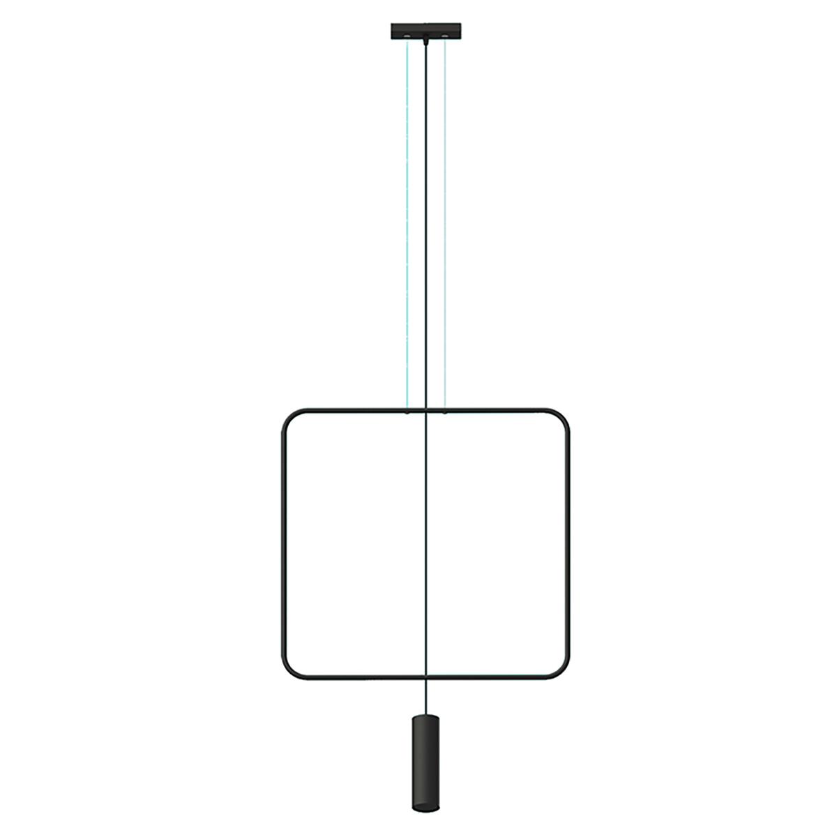 Lampa wisząca RANA 1 czarna 175x6x61cm nowoczesna G10 do salonu