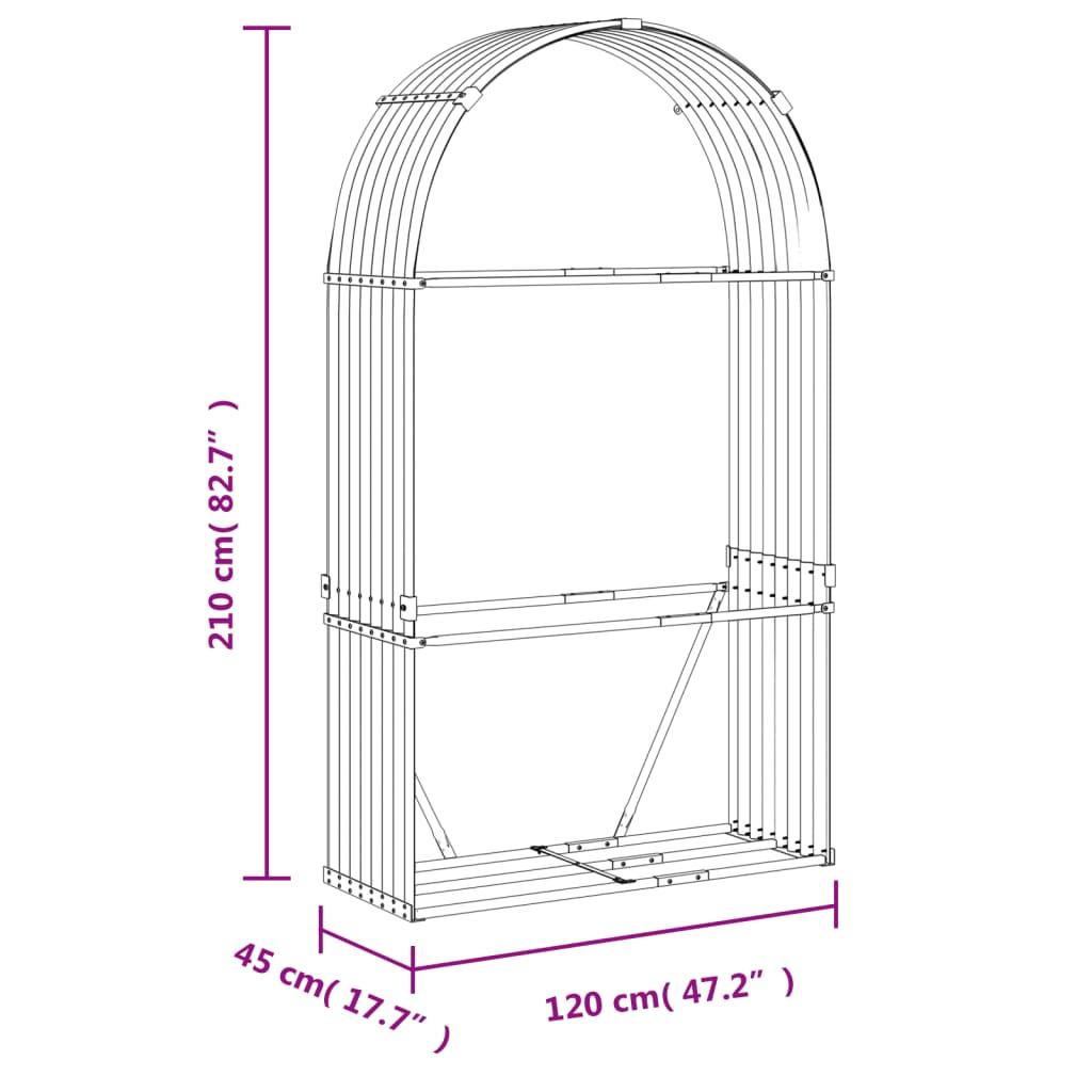 Stojak 120x45x210 cm do salonu na drewno stal galwanizowana jasnoszary nr. 9