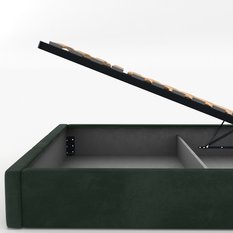 Łóżko Pojedyncze 90x200cm łóżko tapicerowane z pojemnikiem butelkowa zieleń do sypialni wezgłowie 110 cm - Miniaturka zdjęcia nr 10