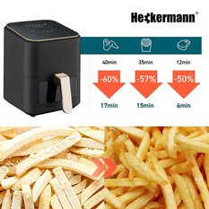 Frytkownica beztłuszczowa Air Fryer 4L Heckermann® RA510D Złota - Miniaturka zdjęcia nr 3