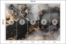 Fototapeta Do Salonu Czarno-Szary MARMUR Kamień Abstrakcja Dekoracja Ścienna - Miniaturka zdjęcia nr 2