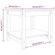 Stolik kawowy 50x50x45 cm z litego drewna sosnowego czarny do salonu - Miniaturka zdjęcia nr 7