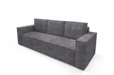 Kanapa CORDA 248x96x93 cm sofa z funkcją spania automat i pojemnik BOUCLE szara do salonu - Miniaturka zdjęcia nr 5