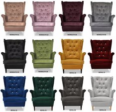 Fotel Uszak poczekalnia w stylu glamour KOBALT - Miniaturka zdjęcia nr 10