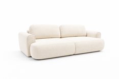 Kanapa z funkcją spania ITALY 250x100x82 cm FLOW 08 trzyosobowa sofa rozkładana tkanina kremowa - Miniaturka zdjęcia nr 2