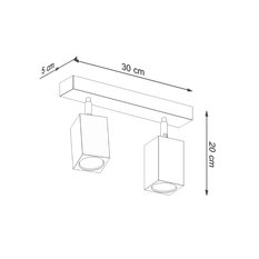 Plafon KEKE 2 dąb 20x5x30cm nowoczesna lampa GU10 do salonu  - Miniaturka zdjęcia nr 4