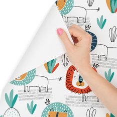 Tapeta lwy w stylu skandynawskim, pokój dziecięcy  - Miniaturka zdjęcia nr 3