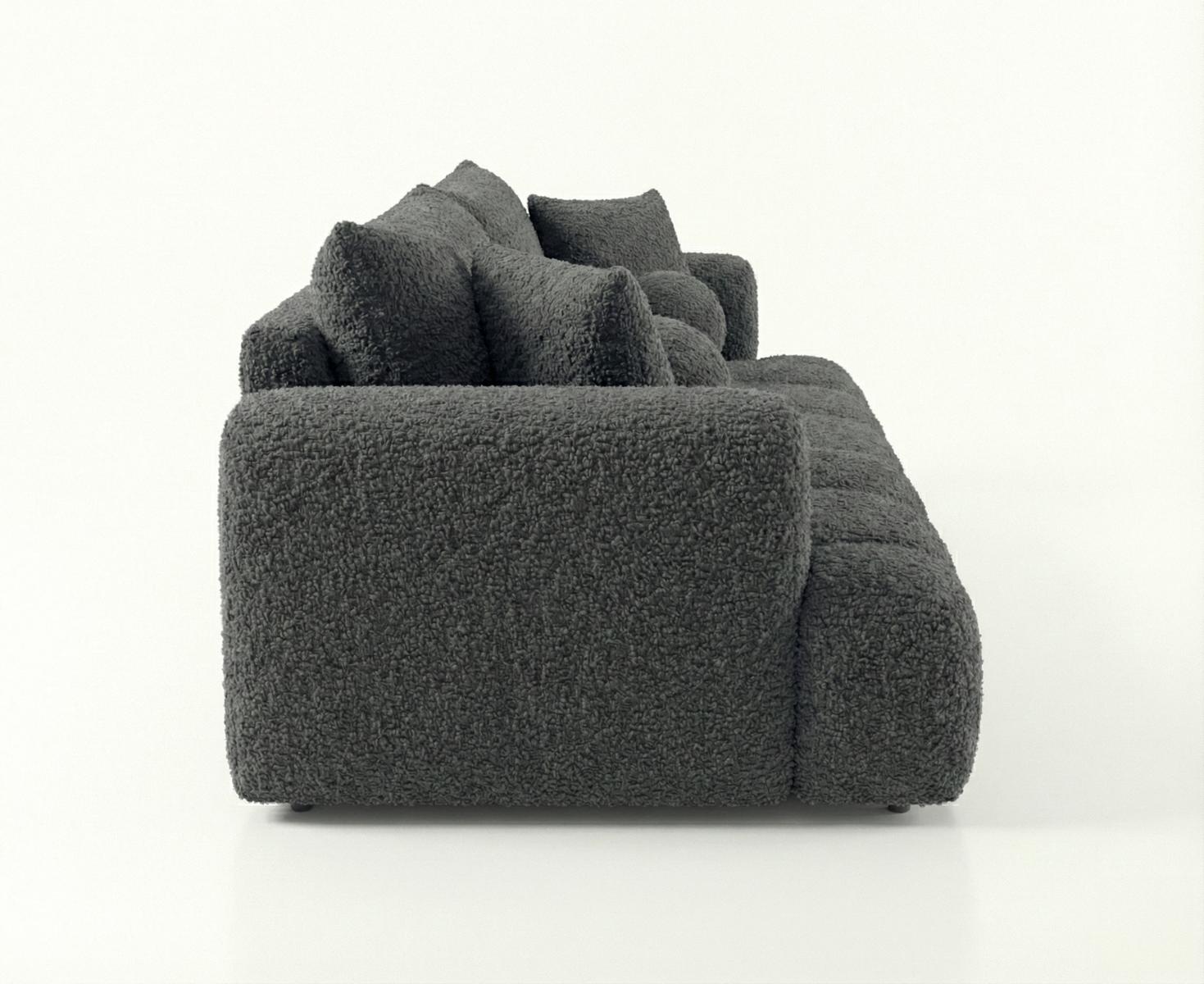 Kanapa z funkcją spania Mediolan 250x112x90 cm LOOP rozkładana trzyosobowa sofa ciemnoszara nr. 4