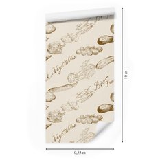 Tapeta warzywa liście vintage napisy do kuchni  - Miniaturka zdjęcia nr 2