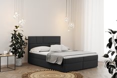 Łóżko BALI 120x200 cm z funkcją przechowywania i materacem do sypialni ciemnoszare