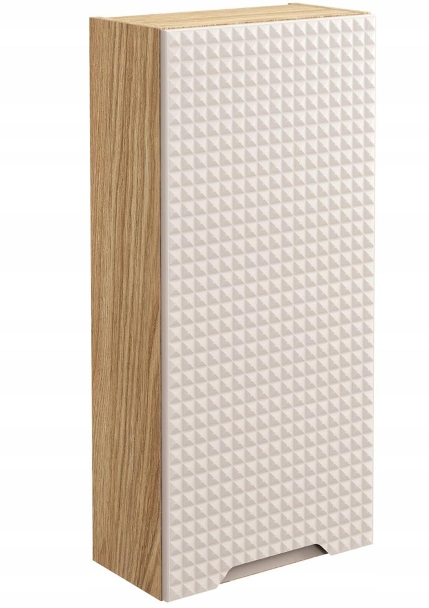 Słupek Łazienkowy 35 cm BEŻOWY Wiszący Drzwi FRONT MDF 3D LUXOR