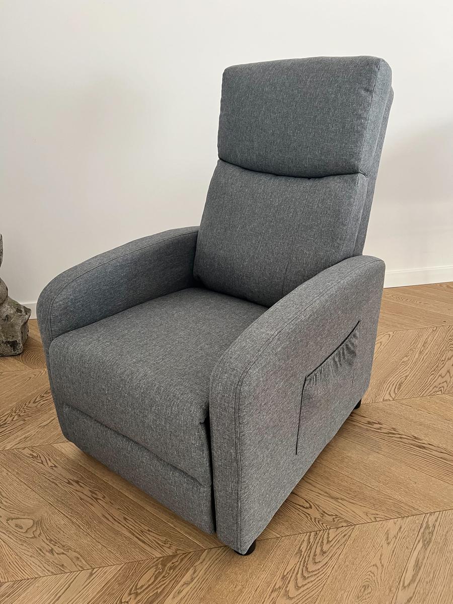 Fotel dla seniora VELLO jasnoszary 64x89-156 cm x98 cm fotel relaks TV z funkcją spania komfortowy do salonu i pokoju nr. 2