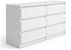 Komoda 120 cm MARTUSIA 78,5x120x39 cm z 6 szufladami biała do salonu i sypialni - Miniaturka zdjęcia nr 5