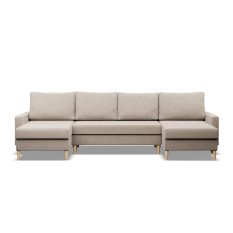 Narożnik BLANK 294x140x88 cm z funkcją spania kształtu do salonu kronos żółty - Miniaturka zdjęcia nr 7