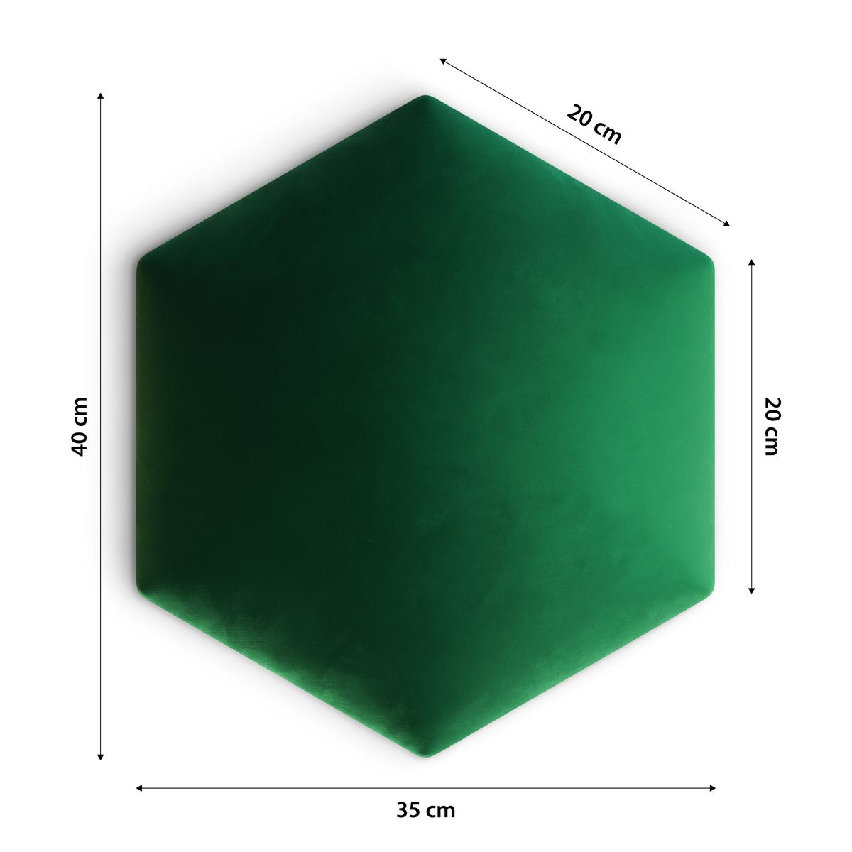 Panele tapicerowane 35x40 hexagon magic velvet butelkowa zieleń nr. 4