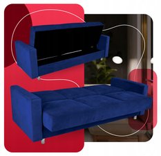 Wersalka kanapa sofa tapczan rozkładana Family Meble Alicja niebieska - Miniaturka zdjęcia nr 8