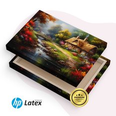 Obraz Na Płótnie Krajobraz Strumyk Domek Na Wsi 100x70 Natura Las - Miniaturka zdjęcia nr 8
