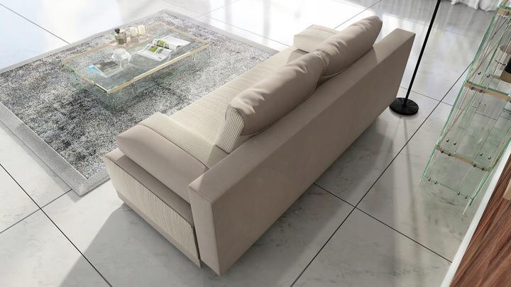 Kanapa Cleo 82x201x92 cm z pojemnikiem na pościel do sypialni Poso + Paros kremowo-beżowy nr. 6