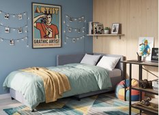 Fotel z funkcją spania  Viluś 106x75x80 cm narożnik jednoosobowy do pokoju przechowywania dla dzieci szary - Miniaturka zdjęcia nr 5