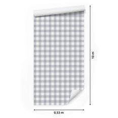 Tapeta Szaro-Biała KRATKA Minimalistyczny Wzór 53x1000  - Miniaturka zdjęcia nr 2