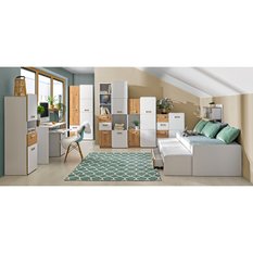 Szafka wisząca 96,2x22x40 cm Lorento biały brylantowy dąb nash do pokoju - Miniaturka zdjęcia nr 3