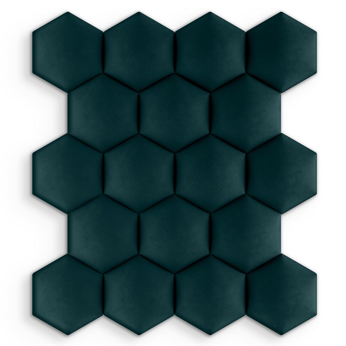 Panele tapicerowane 26x30 na ścianę hexagon turkusowy nr. 6