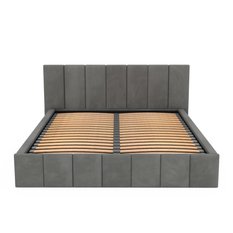 Łóżko tapicerowane 160x200 premium z pojemnikiem do sypialni szare wezgłowie 107 cm - Miniaturka zdjęcia nr 16