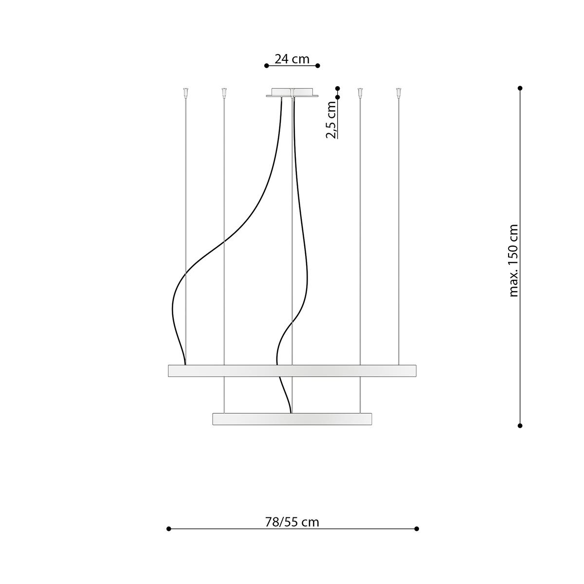 Żyrandol RIO 2 55/78 czarny LED 150x78x78cm nowoczesna lampa wisząca LED do salonu nr. 6