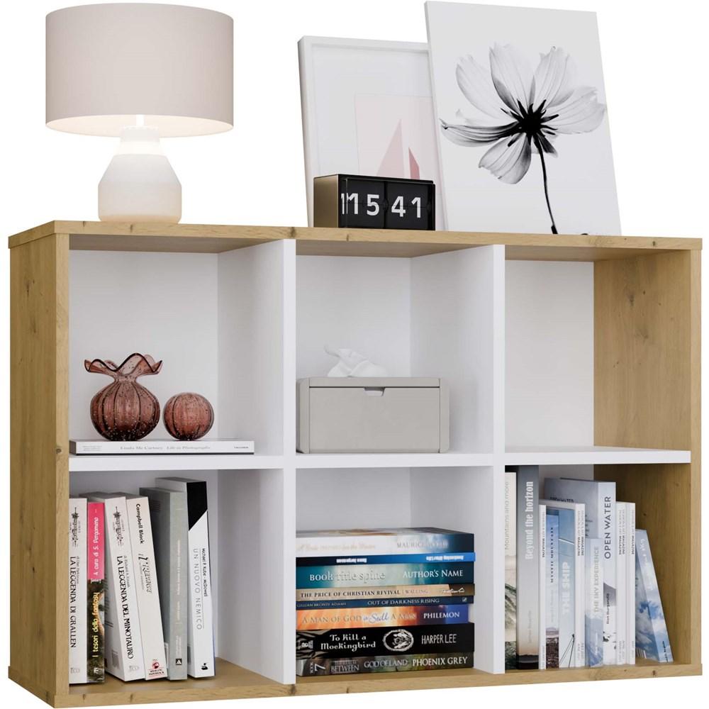Regał Malax MINI 60x90x30 cm do sypialni salonu dąb artisan biel 