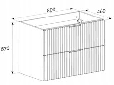 Zestaw Mebli Łazienkowych ADEL szafka pod umywalkę 80 cm + 2x Słupek dąb wotan - Miniaturka zdjęcia nr 13