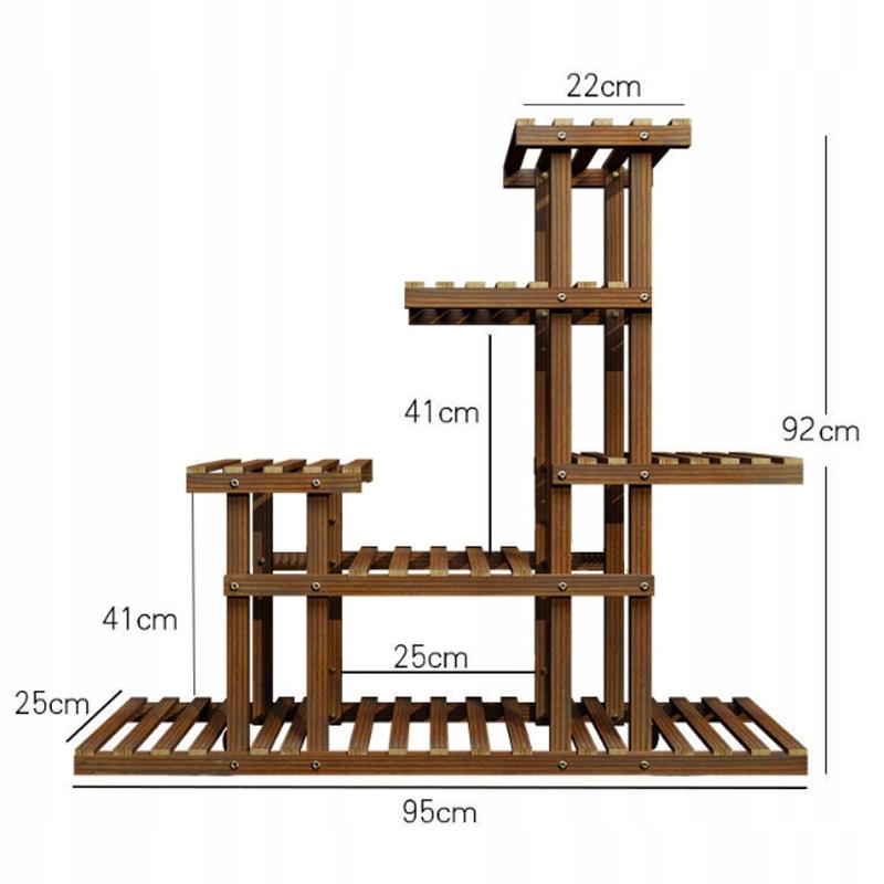 Stojak 95 cm do salonu na kwiaty kwietnik stojący z akcesoriami drewniany nr. 3