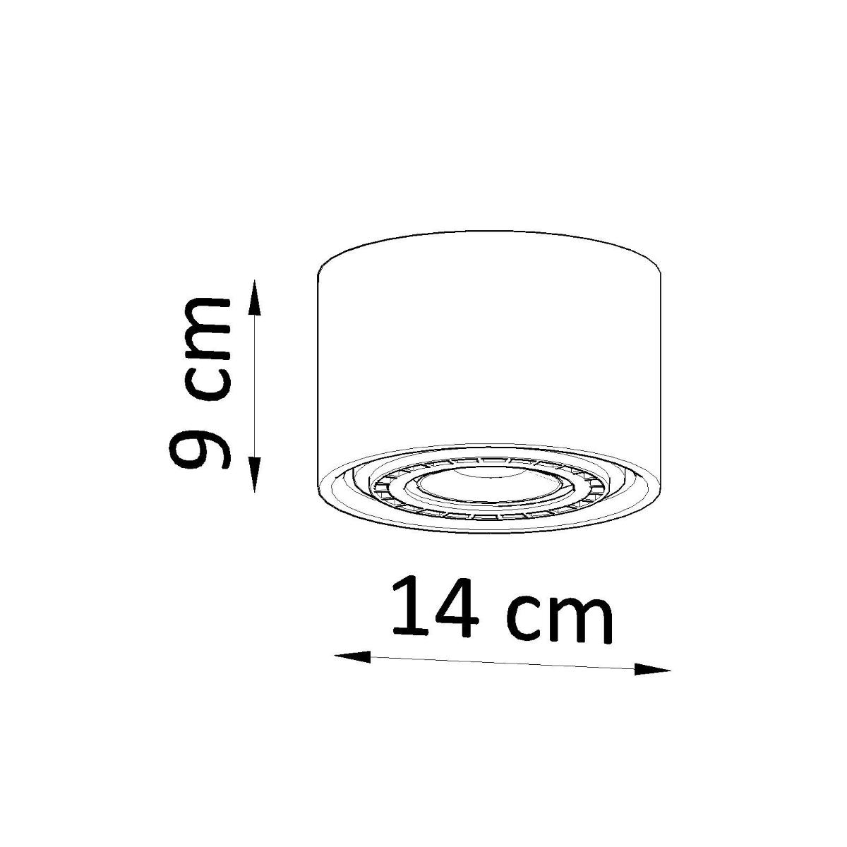 Plafon BASIC 1 beton 9x14x14cm nowoczesna lampa GU10/ES111 do salonu  nr. 4