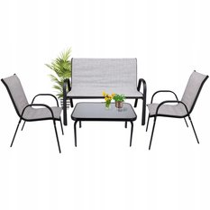 Meble ogrodowe balkonowe zestaw - krzesła sofa stół 