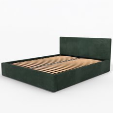 Łóżko tapicerowane do sypialni basic 120x200x88 cm podwójne z pojemnikiem butelkowa zieleń - Miniaturka zdjęcia nr 13